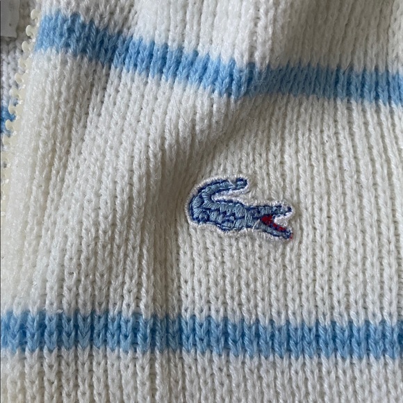 Vintage Izod Lacoste baby knit cable Hoodie cardigan full zip size 3-6M - Picture 3 of 9